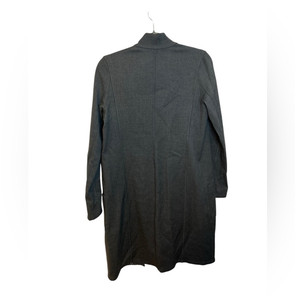 Three Dots Animal Print Lined Gray Longline Jacket - Picture 2 of 4